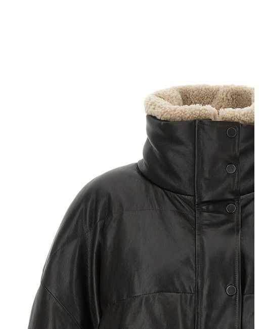 Brunello Cucinelli Black Lamb Leather Jacket Clothing