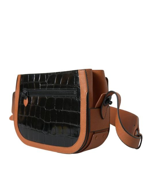 Balenciaga Black Exotic Skin Leather Shoulder Camera Purse Bag And Crocodile