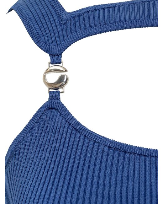 Coperni Blue Knitted Cut-Out Dress
