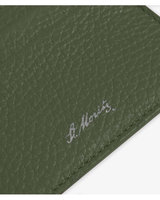 Larusmiani Green Horizontal Card Holder St.Moritz Wallet