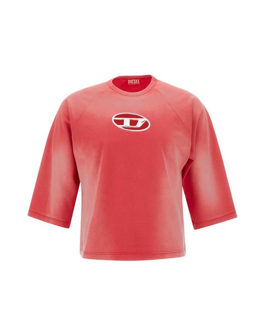 DIESEL Red T-Croxt Cotton T-Shirt for men