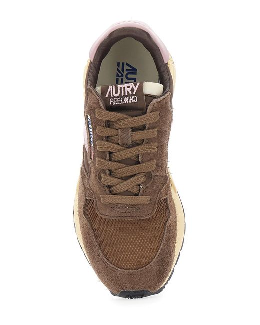Autry Brown Sneakers Leather Nylon Trainers