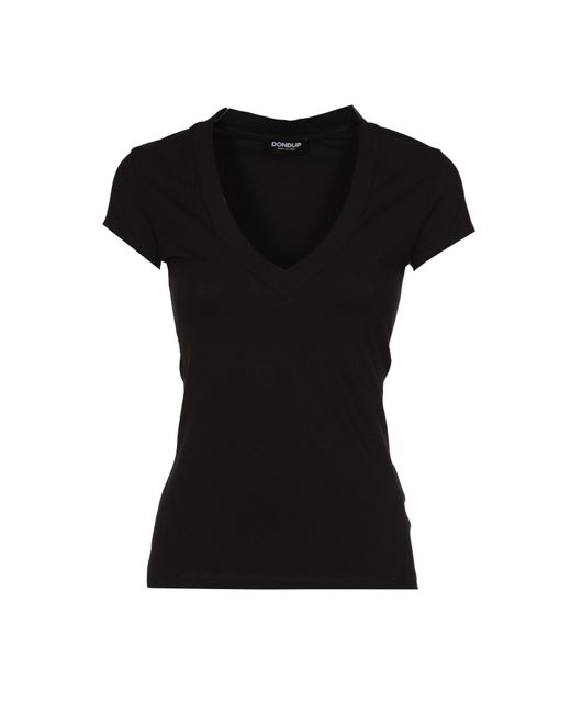 Dondup Black V-Neck Slim Fit T-Shirt