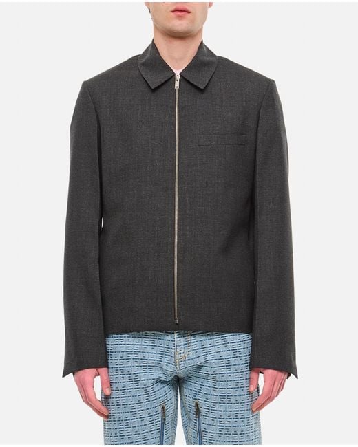 Givenchy Black Zipped Short Structured Jacket for men