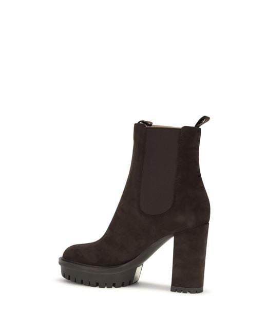 Gianvito Rossi Black Ankle Boots Barry Suede