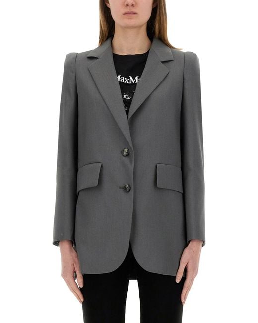 Max Mara Gray Jacket Hebrides Virgin Wool