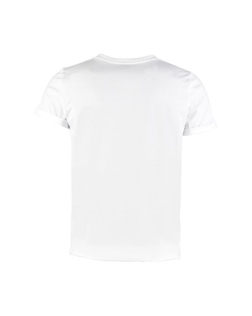 Saint Laurent White Logo Cotton T-Shirt for men