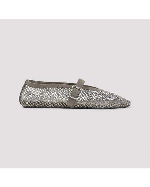 Alaïa Gray Alaïa Fishnet Ballerinas