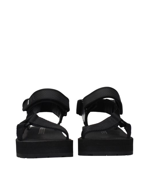 Prada Black Fabric Flat Sandals