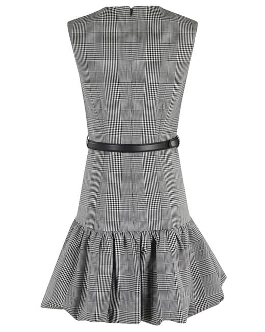 Self-Portrait Gray Prince Of Wales Check Mini Dress