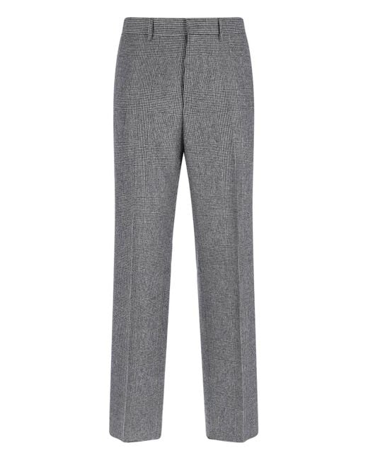 Tagliatore Gray Double-Breasted Houndstooth Suit With Signature Details for men