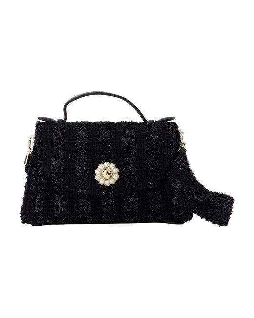Simone Rocha Black Simone Rocha Pearl-Embellished Cotton Top Handle Bag