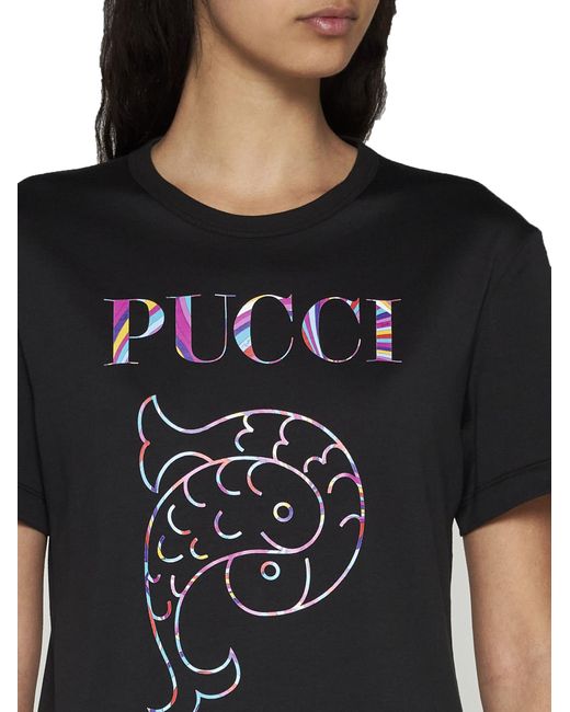Emilio Pucci Black Cotton T-Shirt