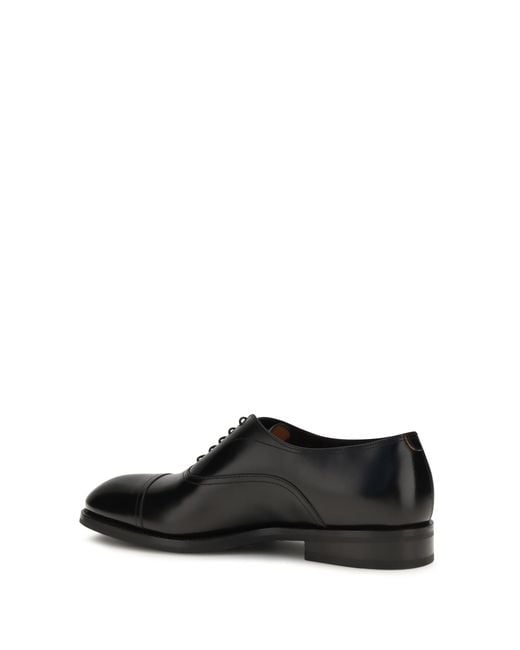 Santoni White Lace-Up Shoes Calfskin Leather for men
