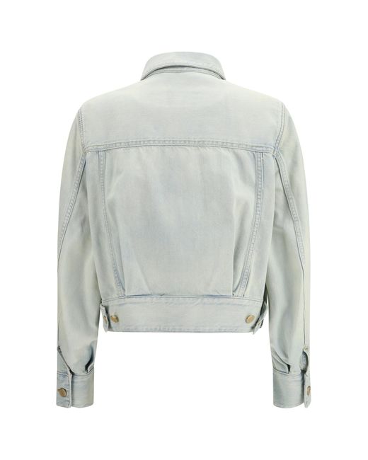 Jacob Cohen White Denim Jacket Cotton