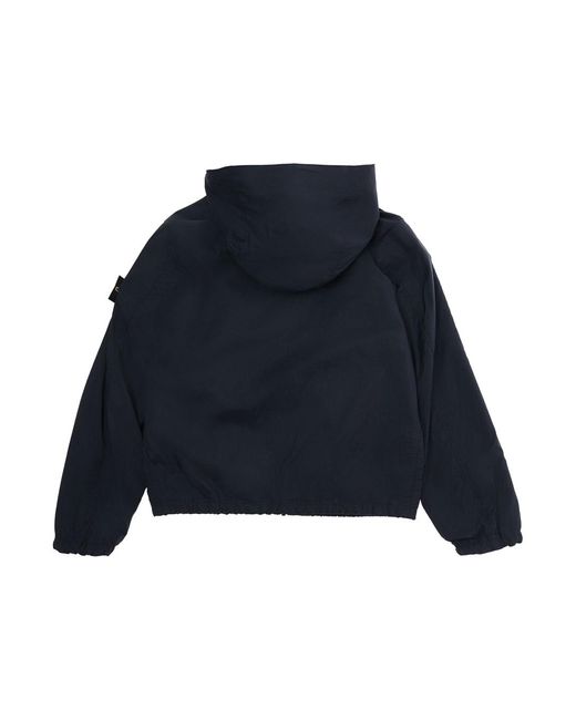 Stone Island Blue Kids Hooded Jacket Polyamide for men