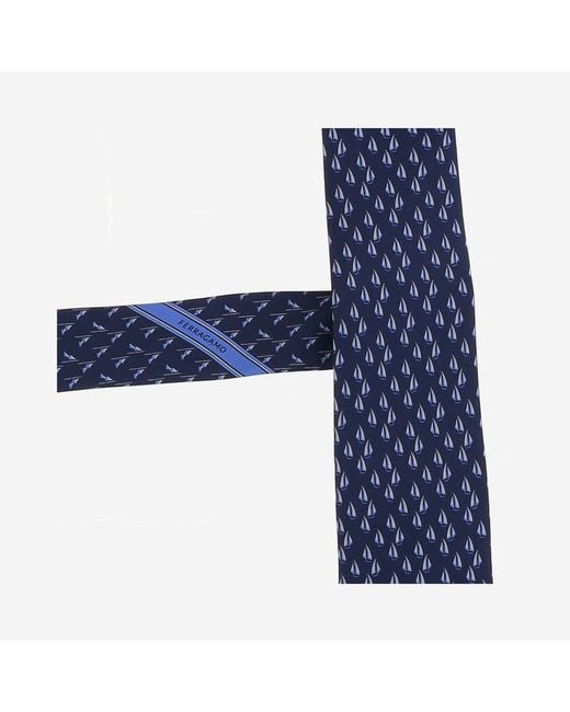 Ferragamo Blue Silk Tie Ties & Bow for men
