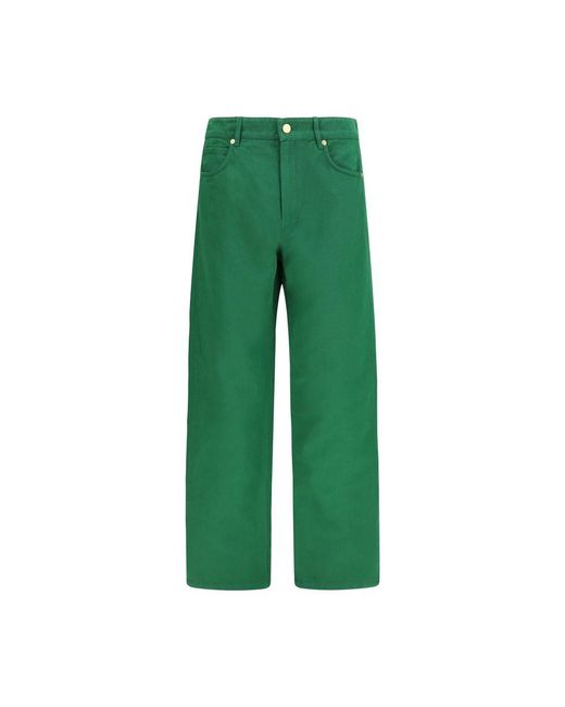 Max Mara Green Cotton Casual Pants