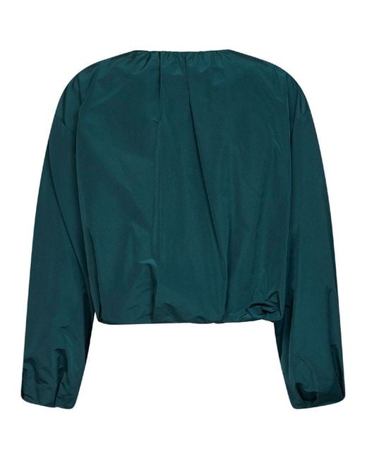 Weekend by Maxmara Green Cropped Taffeta Jacket Wkdbutterfly Polyester