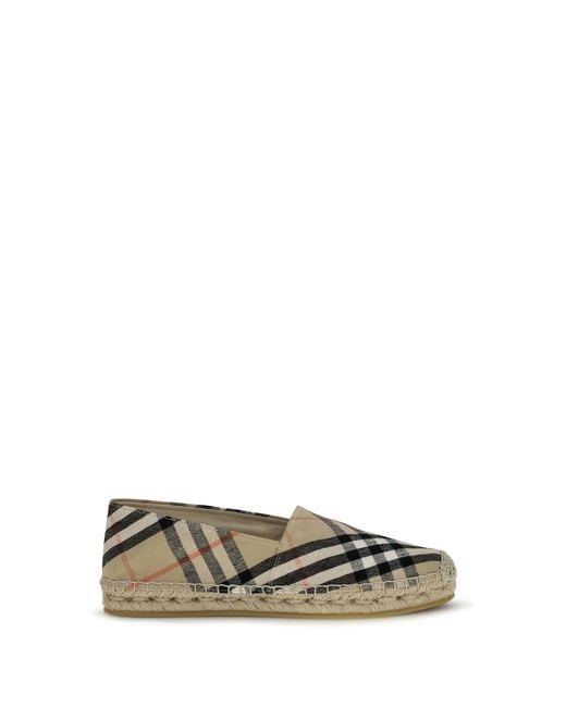 Burberry White Espadrilles Mews Check Sand Ip Upper: Cotton Sandal