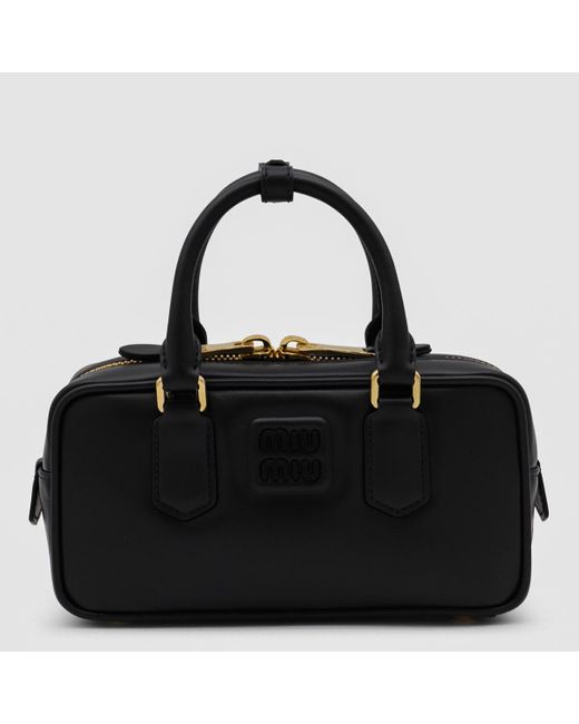 Miu Miu Black Leather Arcadie Crossbody Bag