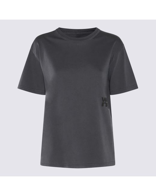 Alexander Wang Black Dark Cotton T-Shirt