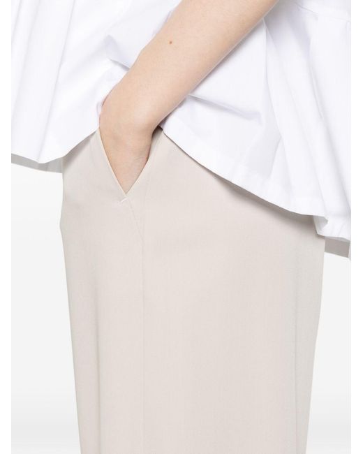 Max Mara White Trousers Smmargenta Wool