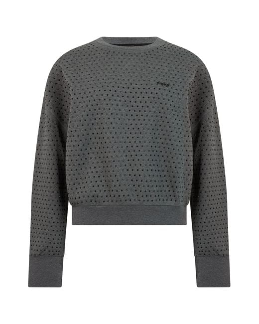 Pinko Gray Sweatshirt With Appliqués Cotton Sweatshirts