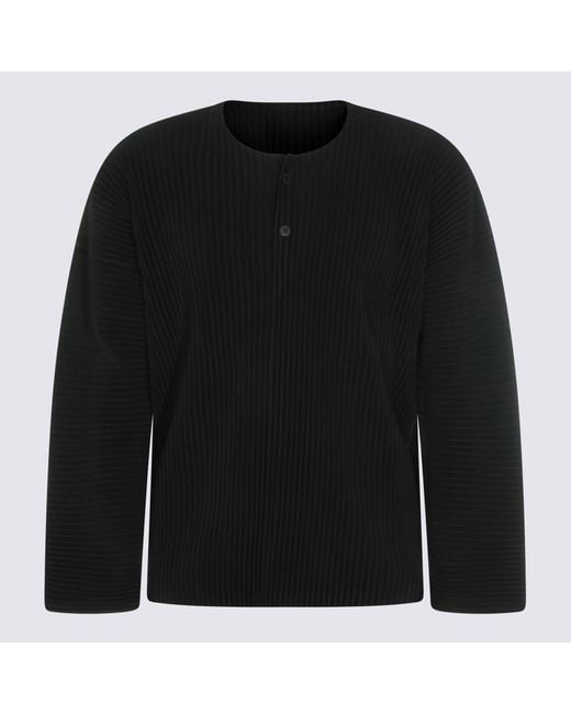 Homme Plissé Issey Miyake Black T-Shirts And Polos _Pl for men