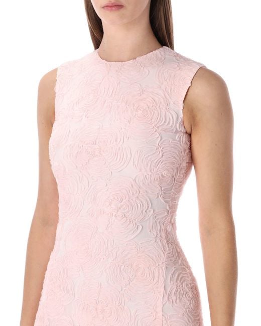 ROTATE BIRGER CHRISTENSEN Pink Embroidered Mesh Maxi Dress