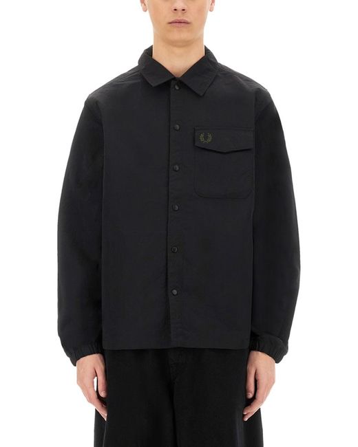 Fred Perry Black Recycled Polyamide Jacket for men