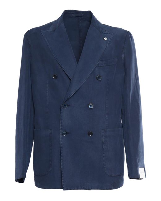 L.b.m. 1911 Blue Double-Breasted Blazer for men
