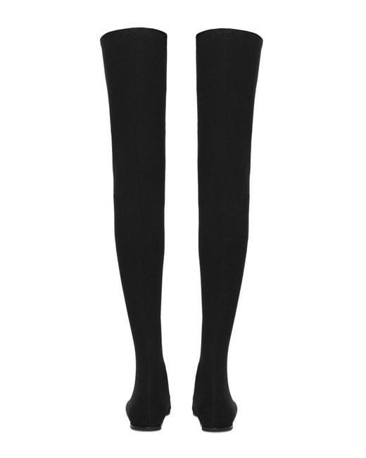 Dolce & Gabbana Black Stretch Jersey Cuissard Boot Elastane