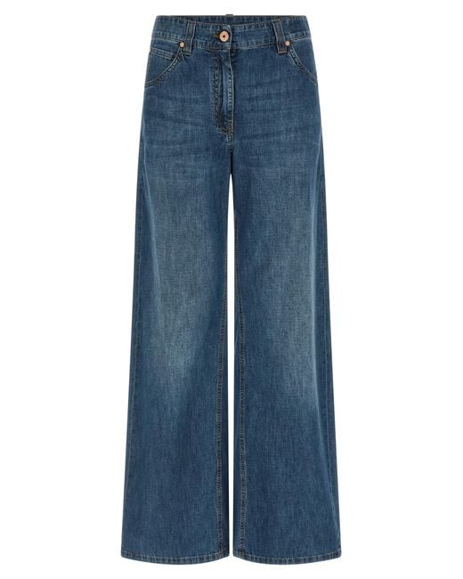 Brunello Cucinelli Blue Cotton Relaxed Fit Jeans Clothing