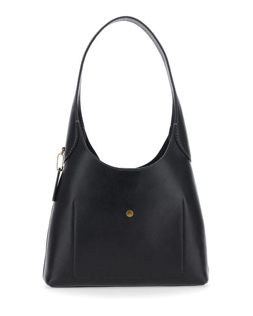 COACH Black Shoulder Bag Brooklyn Piccola Leather Cowhide