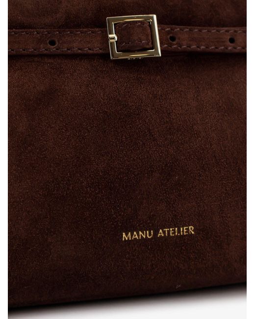 MANU Atelier Brown Le Cambon 25 Suede Handbag