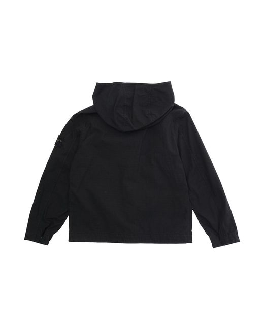 Stone Island Black Short Parka Cotton Jacket for men
