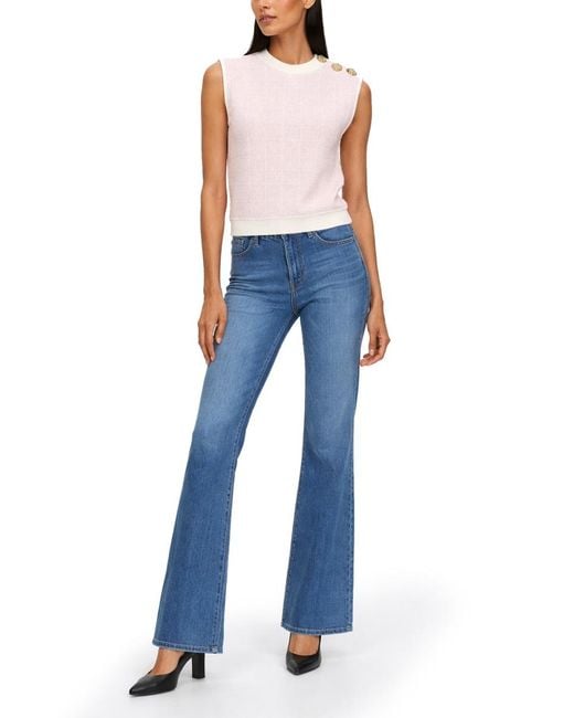 Balmain Pink Sleeveless Top With Jewel Buttons Cotton Tops