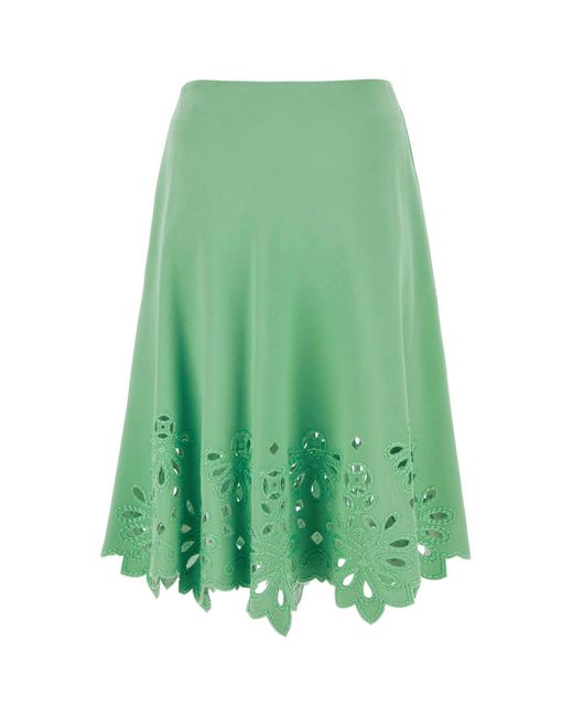 Ermanno Scervino Green Cady Skirt