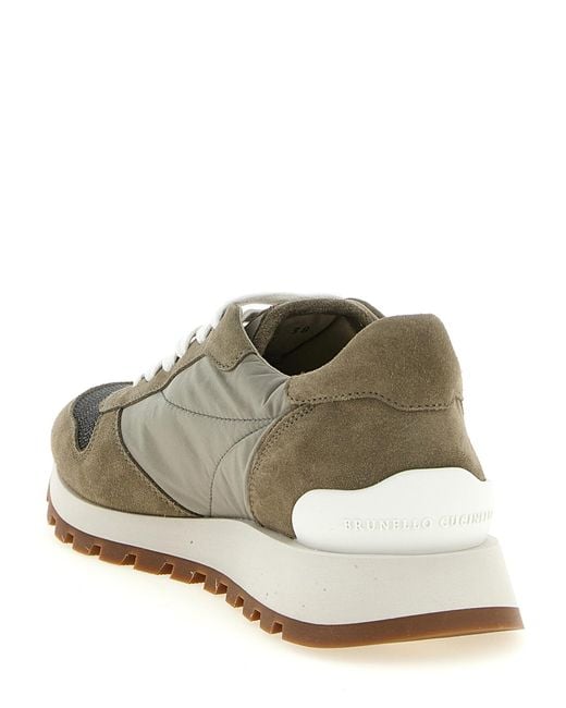 Brunello Cucinelli Green Polyester Athletic Sneakers