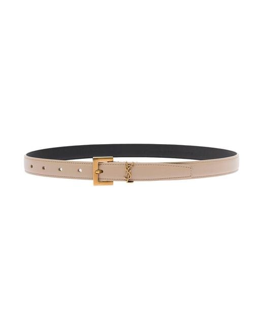 Saint Laurent White Belt, Leather