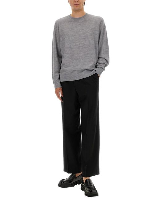 Theory Gray Wool Jersey Jumper Jumpers for men