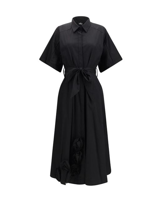 Ella Black Long Chemisier Dress