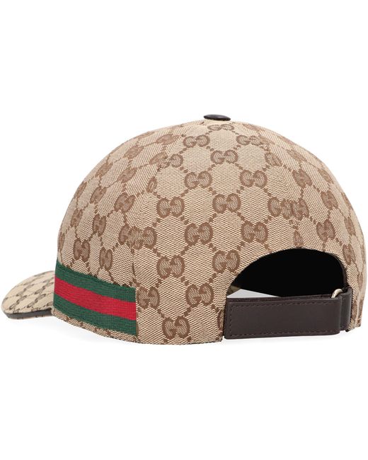 Gucci Natural Baseball Cap Gg Fabric Polyester Hat for men