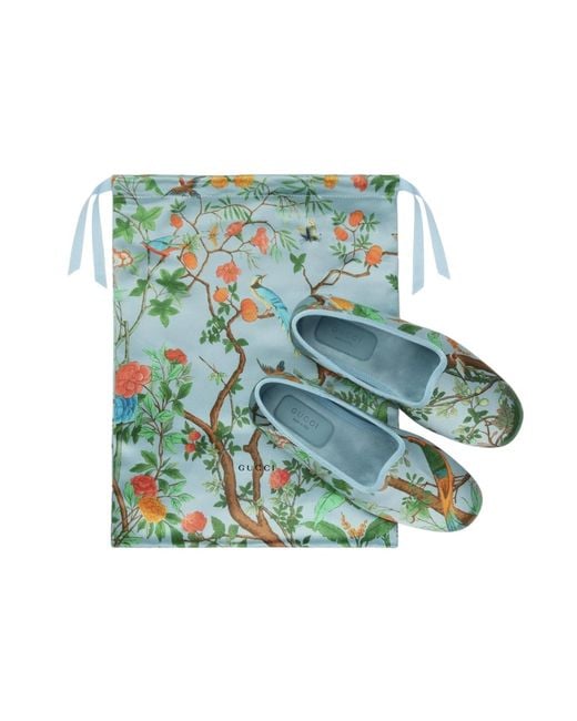 Gucci Green Satin Voyage Tian Slippers Shoes Loafers & Sandals for men
