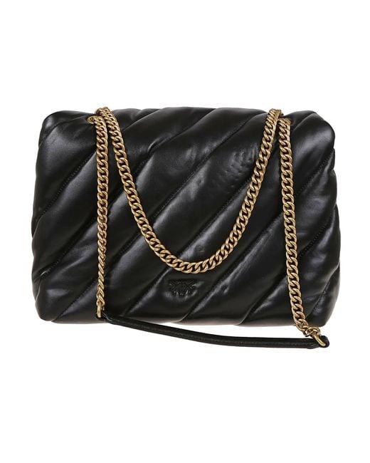 Pinko Black Love Puff Big Cl Sheep Nappa