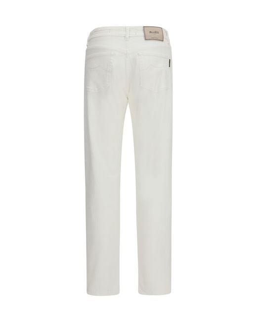 Moorer White Milton-15 Jeans Cotton; Elastane for men