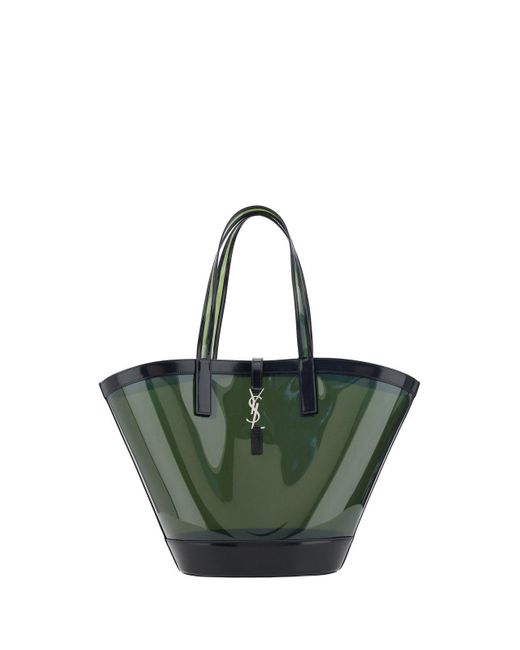 Saint Laurent Green 'Panier Medium' Shopper Bag