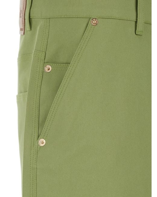 Drole de Monsieur Green Bermuda With Belt Loops And Logo Patch On The Back for men