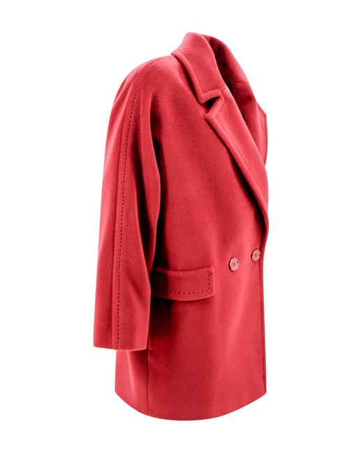 Max Mara Red Double-Breasted Wool Jacket